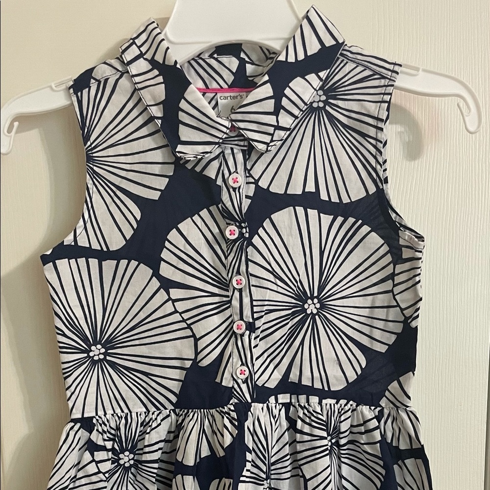 Girls Carter’s Navy and White Sleeveless Dress